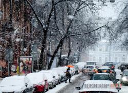 В Киеве снегопад привел к пробкам 7 баллов