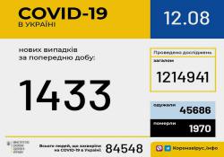 В Украине зафиксировано 84 548 случаев инфицирования COVID-19