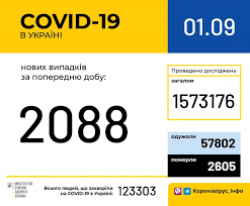 В Украине зарегистрировали 123 303 случая COVID-19