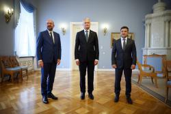 Президент Украины провел трехсторонние переговоры с Президентом Литвы и Президентом Европейского совета