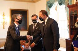 Глава МИД и руководитель Офиса Президента Украины обсудили с Госсекретарем США предстоящий визит Владимира Зеленского в США